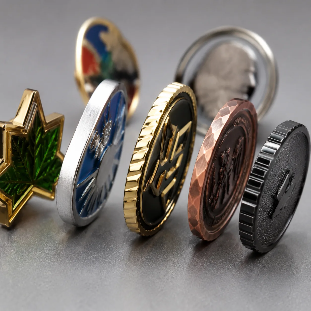 Edge Treatments for Custom Coins, Pins and Keychains