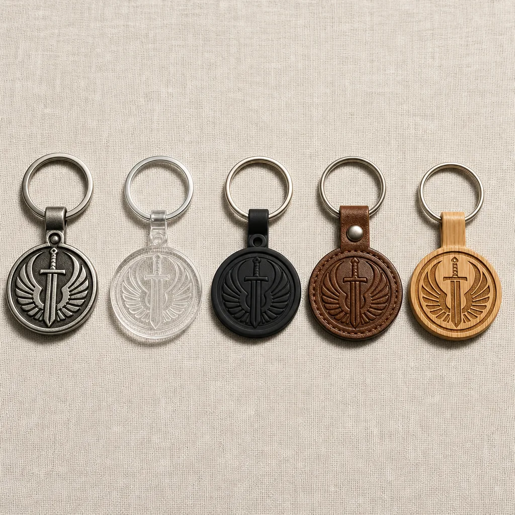 Custom keychain material comparison