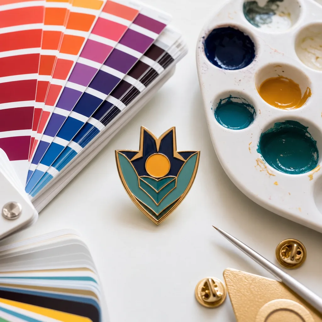 Pantone color matching for enamel pins