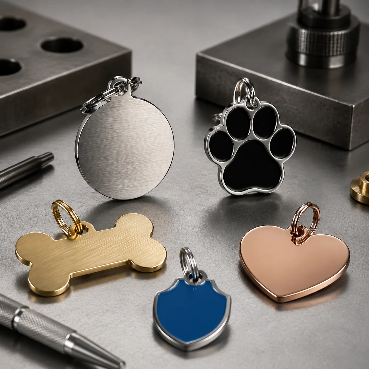 Pet ID Tag Engraving Layout: Space for Names and Contact Details