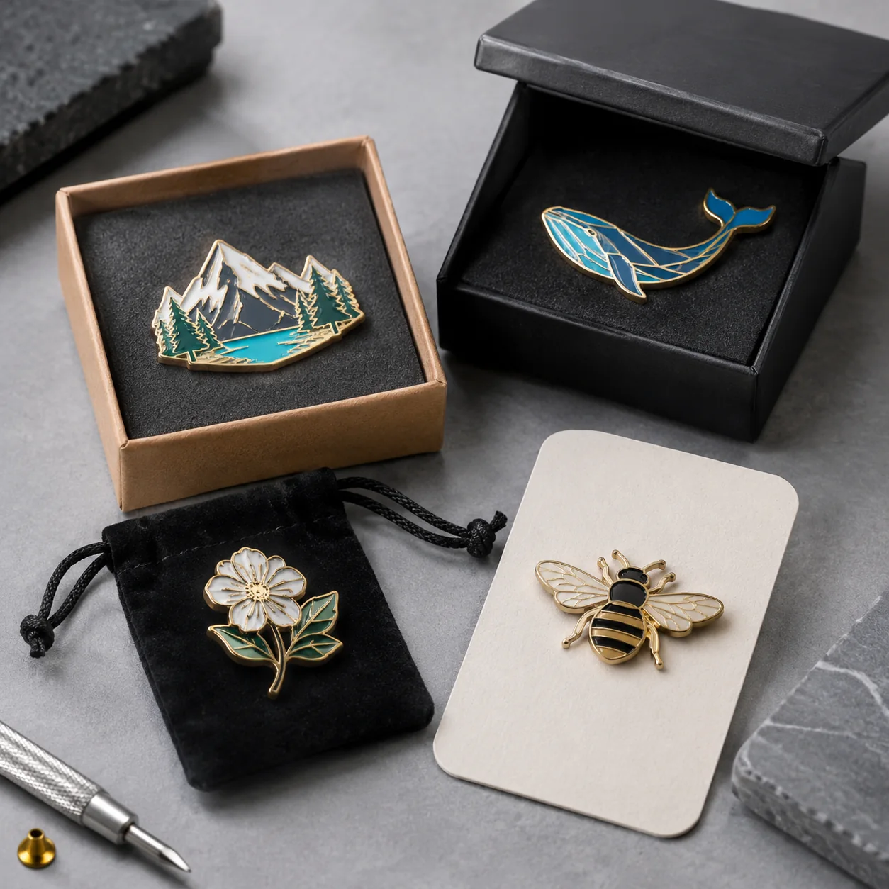 Retail Enamel Pin Packaging Options: Backing Cards, Pouches, and Boxes