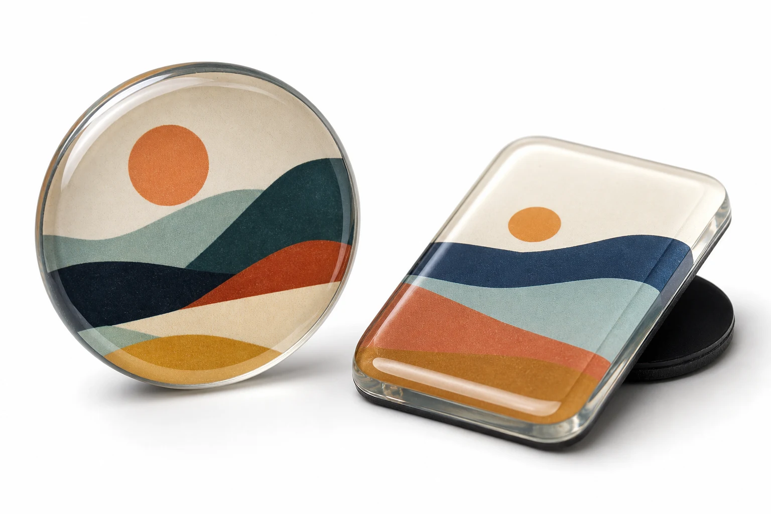 Custom epoxy resin dome photo magnets