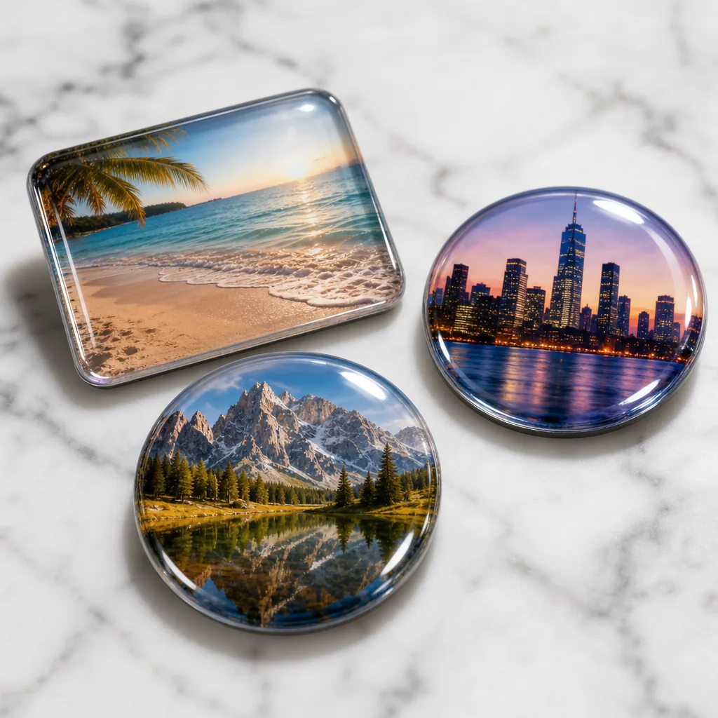 Custom epoxy resin dome photo magnets